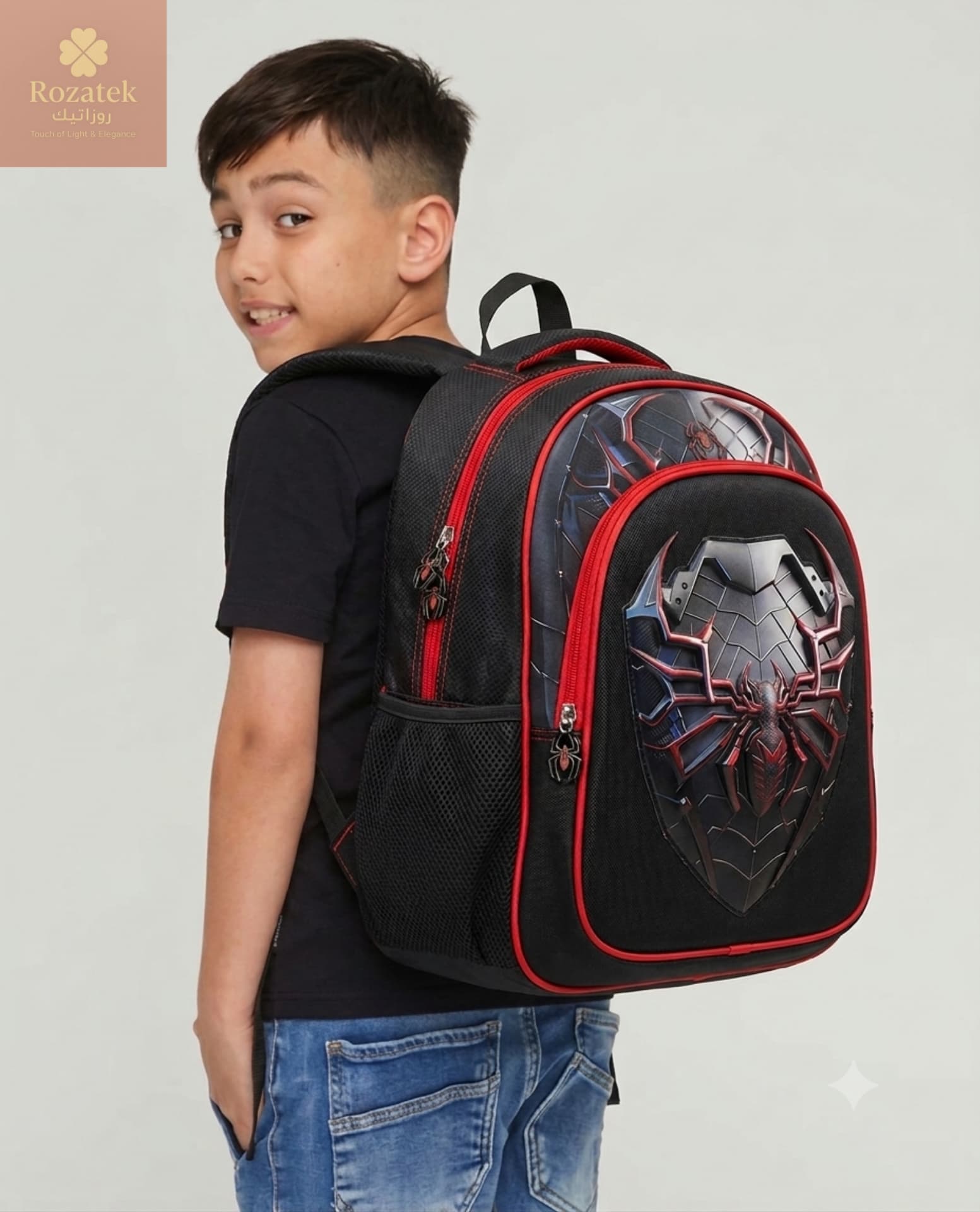 🕷️ طقم حقيبة مدرسية سبايدر ثلاثي الأبعاد – 3 قطع | جودة عالية وتصميم